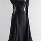 NiceVestidos--Birthday Cocktail Style Black Satin Pleated Strapless Dress Chiffon Short Sleeve Shrug Knee-Length Long Birthday Dress NV5808