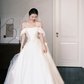 Off The Shoulder Satin Tulle Bridal Gown, Big Bow Ballgown Wedding Dress  NV7275