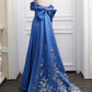 Robe de soirée longue élégante à strass bleu magnifique robe de soirée de vacances nv3087