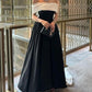 Black fashion elegant charming one shoulder off shoulder short sleeve long slit ball gown evening dress party dress nv2454