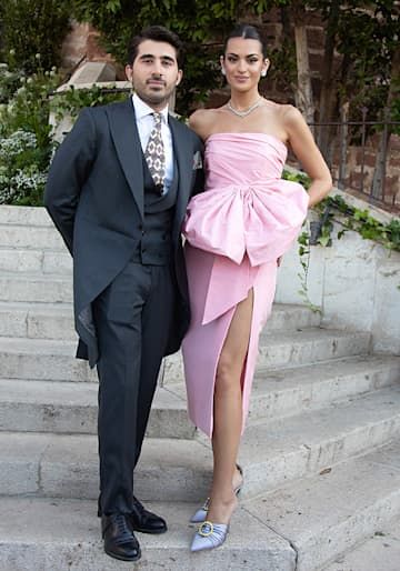 Robe longue en satin rose élégante, simple et unique, avec nœud, longue fente, robe de soirée, nv2735