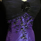 Charmantes lila exquisites Strass-Taft-Vintage-Ballkleid nv5147