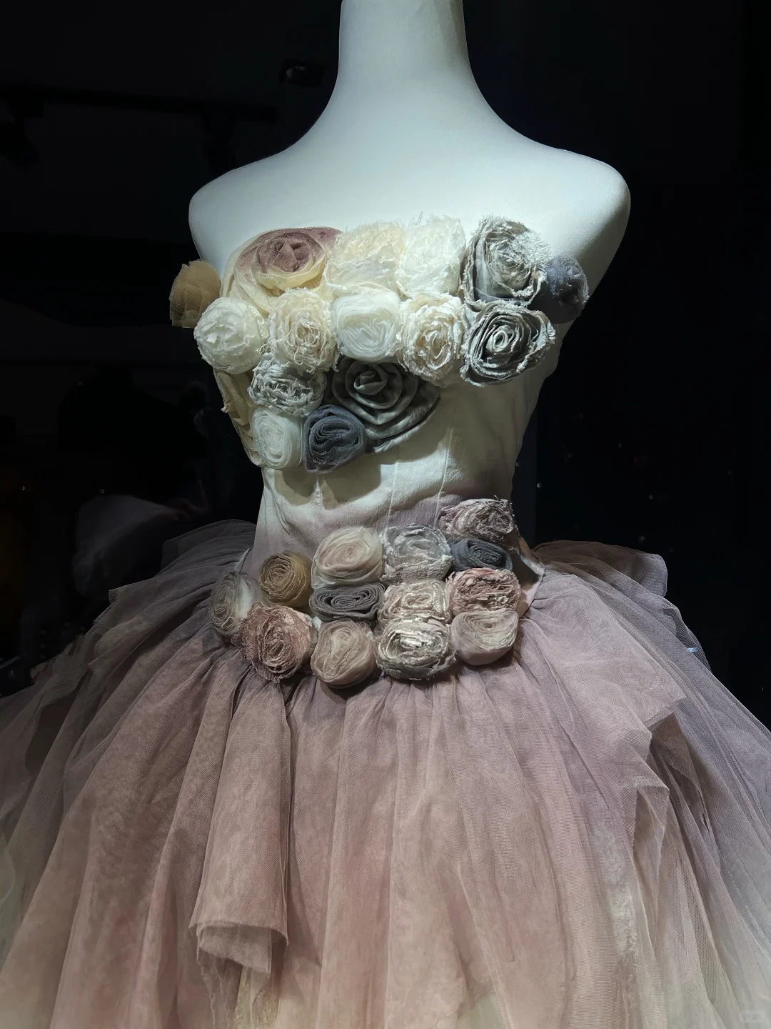Dusty Purple Ombre Strapless Short Prom Dress 3D Rose Irregular Tulle Cocktail Evening Gown  NV7073