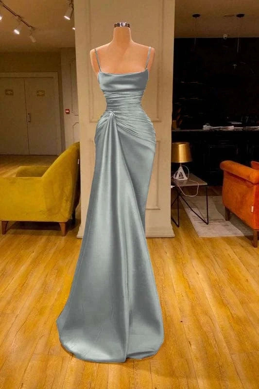 Modisches, gerüschtes Spaghettiträger-Abendkleid im Meerjungfrau-Stil, NV2041