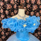 Blue princess Cinderella long tulle ball gown evening dress quinceanera dress nv4647