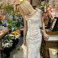 Ivory White Fashion One Shoulder Elegant Sweet Long Lace Ball Gown Evening Dress Wedding Guest Party Dress Prom Dress nv4029