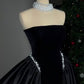 NiceVestidos--Cream Colored /black Pearl Decorated Halter Prom Dress NV5761