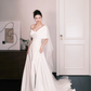 Off The Shoulder Satin Mermaid Wedding Dress High Slit Bridal Gown  NV7208