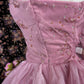 Robe de soirée longue en tulle perlé à fleurs roses, robe de bal, robe de quinceanera nv4646