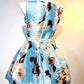 Blue Floral Fashion Short Satin Homecoming Dress Birthday Party Dress nv5310