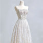White shiny gorgeous palace princess long Bead lace tulle sequined floor-length ball gown evening gown graduation gown nv5106