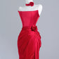 Red Fashion Long Satin Prom Dress Evening Dress Party Dress nv4959