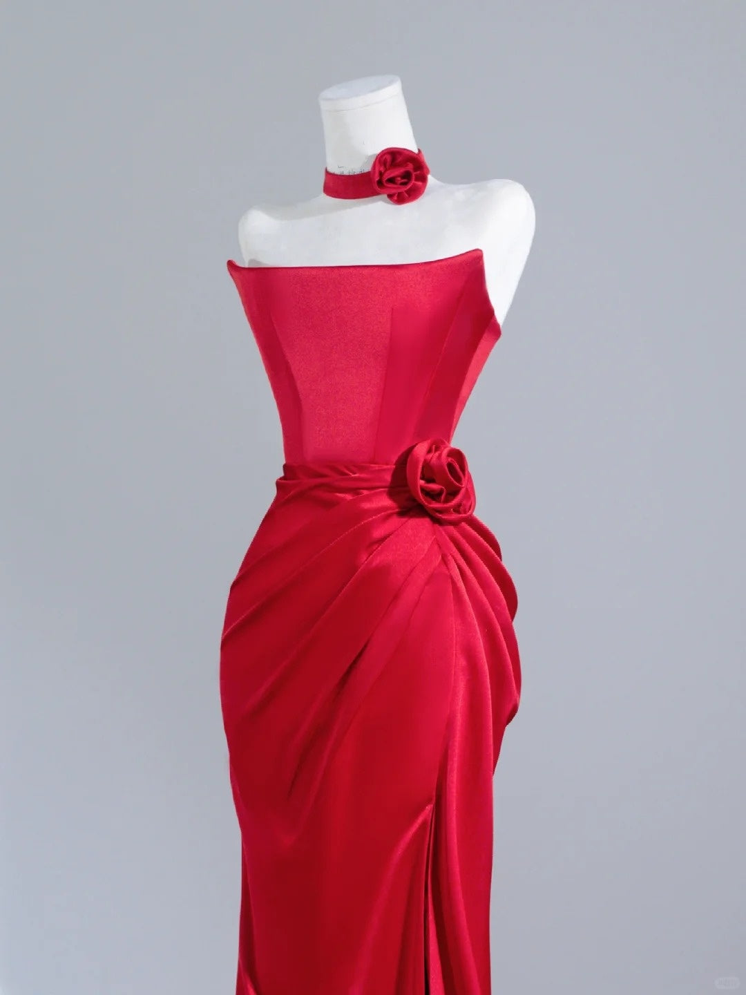 Red Fashion Long Satin Prom Dress Evening Dress Party Dress nv4959