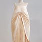 Off-white Fashion Lazy Long Satin Ball Gown Evening Dress nv4944