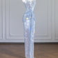 Silver Fashion Long Sequin Bodycon Prom Dress Evening Dress Party Dress nv4958