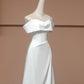 White Elegant Fashion Long Satin Prom Dress Evening Dress Party Dress nv4737