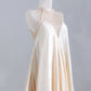 Champagne Fashion Strap Long Satin Prom Dress Evening Dress Party Dress nv4960