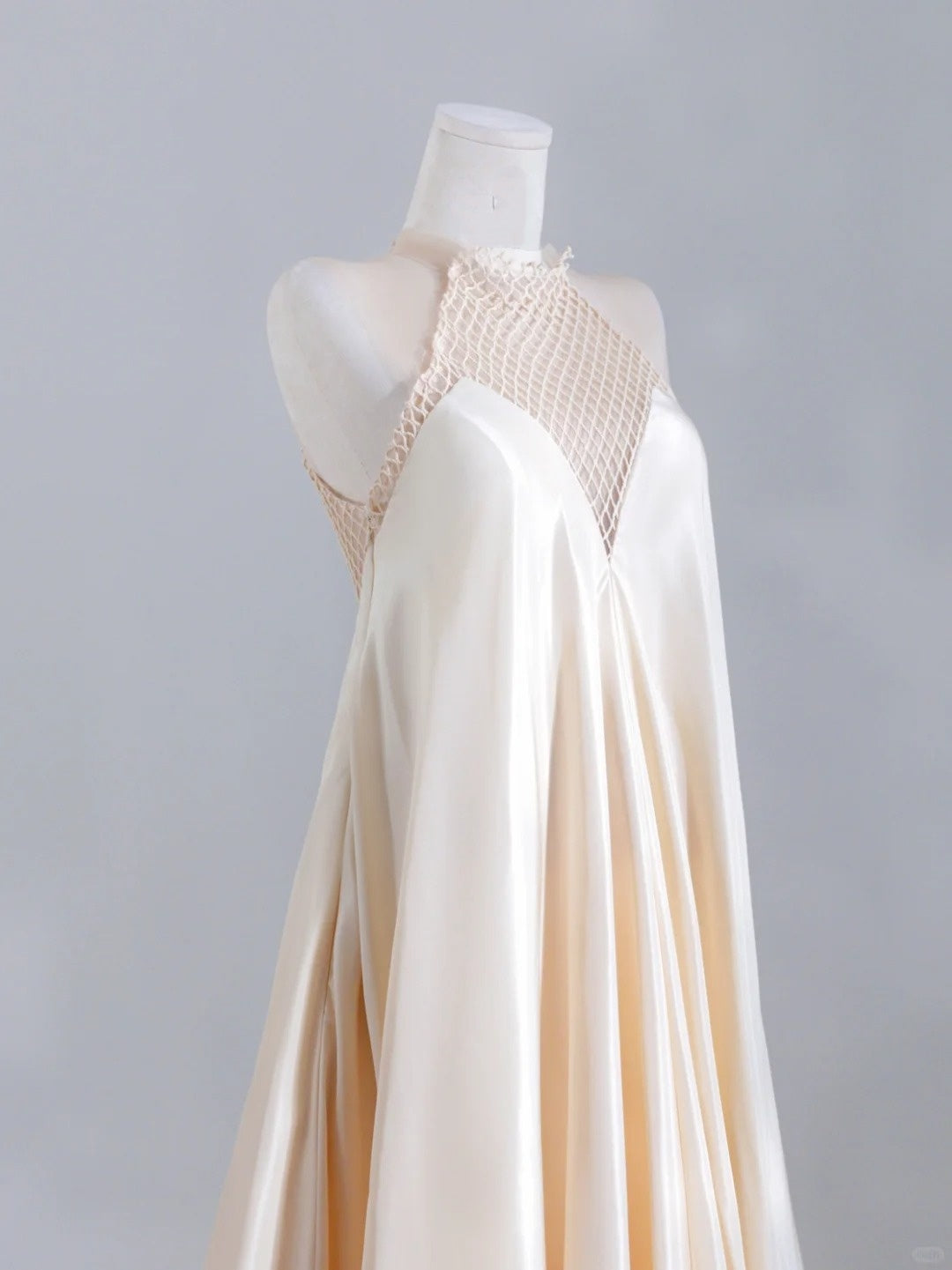 Champagne Fashion Strap Long Satin Prom Dress Evening Dress Party Dress nv4960