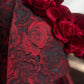 Burgundy Floral Velvet Elegant Fashion Long Prom Dress Evening Dress Party Dress nv4733