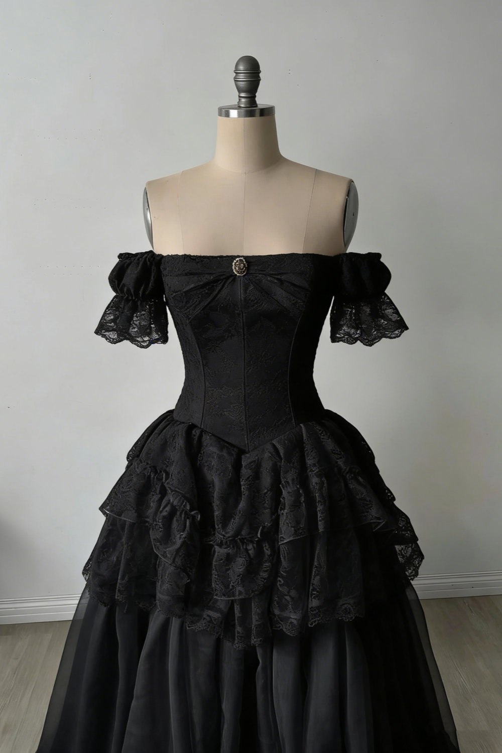 Weißes, kurzes, zartes Spitzenkleid, langes Brautkleid NV6689