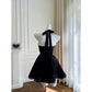 Black suspender short velvet homecoming dress prom dress birthday party dress nv4672