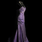 Purple Vintage Exquisite Gem Beads Fashion Elegant Spaghetti Straps Long Floor Length Satin Ball Gown Evening Gown Birthday Dress nv4140