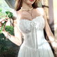 White sweet long chiffon homecoming dress birthday party dress nv4940
