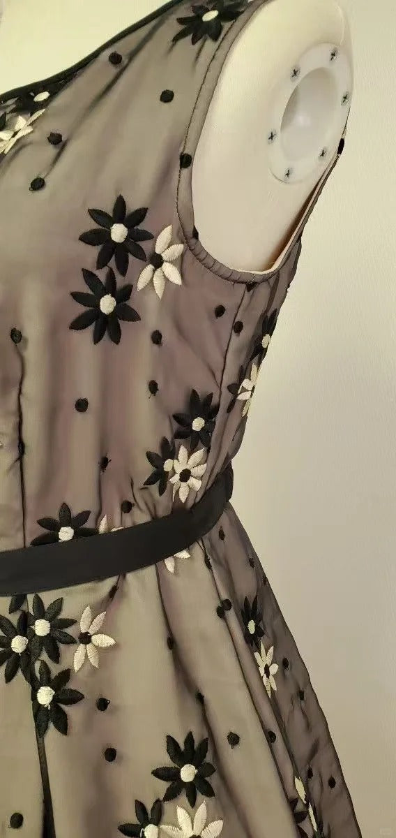 NiceVestidos -- Kurzes Homecoming-Kleid, Mädchenkleid, Retro-Outfit, Vintage-Kleid mit Netzstickerei, NV5662