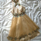 Gold Beaded Gorgeous Tulle Short Homecoming Dress Birthday Dress nv5237