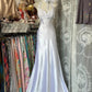 White Vintage Elegant Long Mermaid Satin Evening Gown Party Dress Prom Dress nv4209