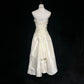 Ivory White Sparkling Homecoming Dress Exquisite Beaded Short Satin Ball Gown Evening Dress nv4382