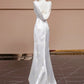 White floral elegant long satin party dress prom dress evening gown nv4542