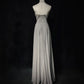 Grey Beaded Elegant Long Chiffon Prom Dres Evening Dress nv4928