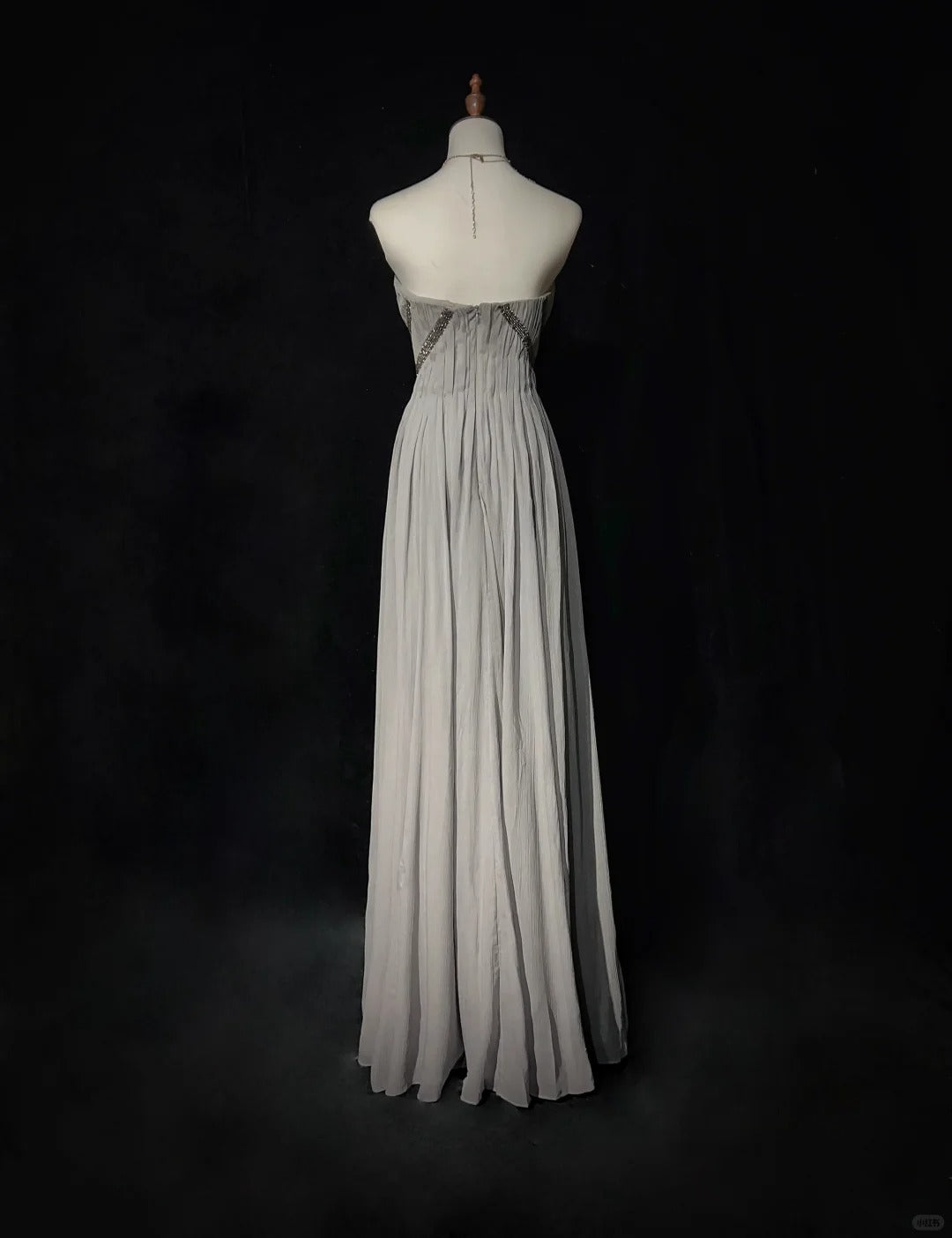 Grey Beaded Elegant Long Chiffon Prom Dres Evening Dress nv4928