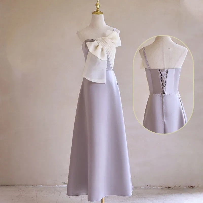 Purple Fashion Elegant Long Satin Tulle Bridesmaid Dresses Prom Dresses Evening Dresses Party Dresses Graduation Dresses nv4044