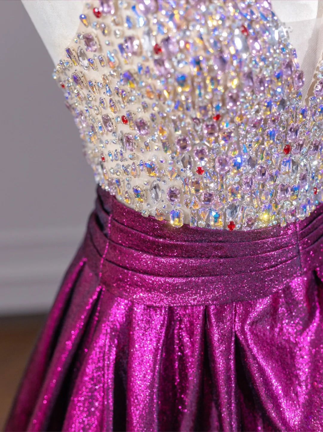 Purple Sparkling Beaded Long Floor-Length Prom Dress nv4967