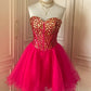 Pink Sequin Beaded Short Tulle Princess Homecoming Dress Birthday Party Dress nv4712