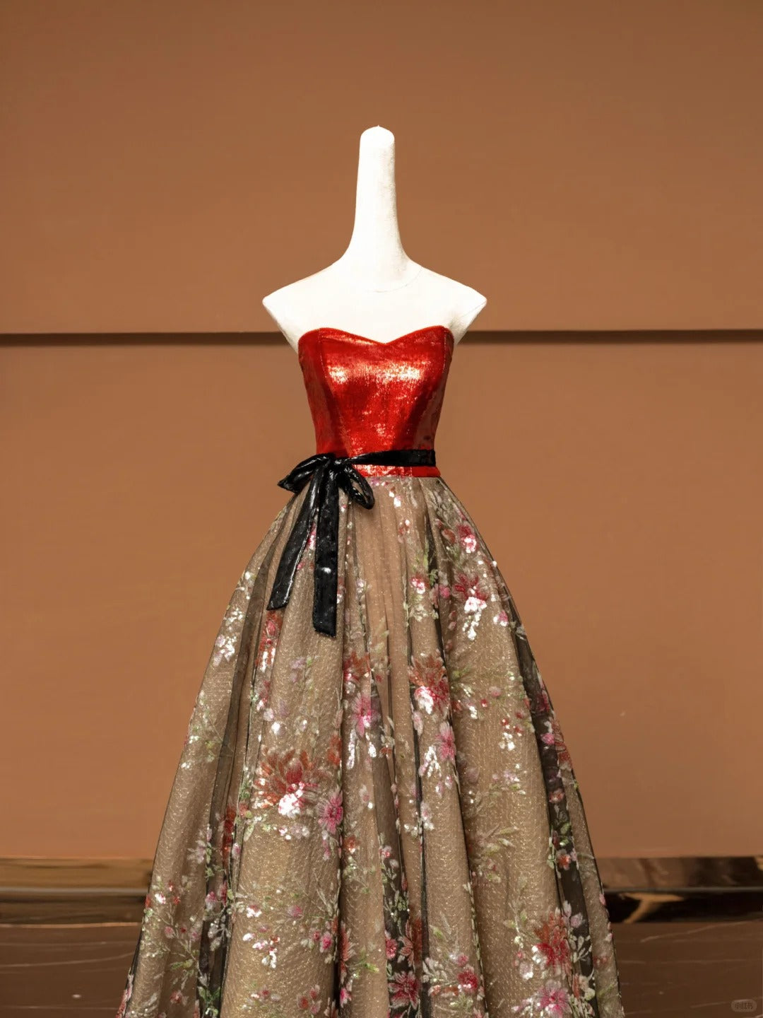 Red tube top floral elegant fashion long tulle Prom Dress evening dress party dress  nv4746