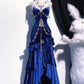 Burgundy/Blue Vintage Delicate Beads Elegant Stunning Long Velvet Ball Gown Evening Gown Party Dress nv4115