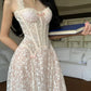 French Soft Flower Halter Lace Maxi Evening Dress NV6572