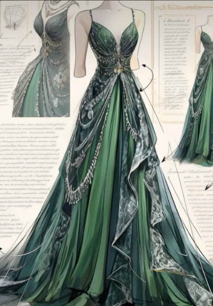 Grünes Vintage Elegante Spitze Exquisite Perlenbesatz A-Linie Spaghettiträger Tüll Satin Langes Ballkleid Abendkleid nv3766