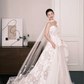 Sweetheart Lace Tulle Wedding Dress 3D Floral With Cape Bridal Gown  NV7216