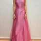 Robe de soirée longue en tulle rose, élégante, à bretelles, avec perles, robe de bal, robe de remise de diplôme, robe de bal, nv3787