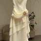 Ivory stylish elegant short mid-length chiffon party dress pleated homecoming dress nv4527