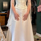 Elegant Retro Style Cream Satin Embroidered Halter Gown - Wedding Toast & Dinner Party Dress NV6388