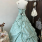 NiceVestidos - Robe de bal bustier vintage en satin vert menthe ornée de strass NV5915
