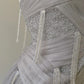 NiceVestidos - Robe de bal longue en tulle à franges et sequins, gris argenté scintillant, coupe trapèze, col licou, NV5950