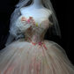 Blush Pink 3D Floral Tulle Long Evening Gown Off The Shoulder Puffy Ball Gown Prom Dress  NV7072
