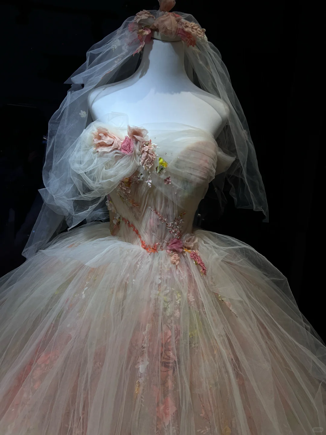 Blush Pink 3D Floral Tulle Long Evening Gown Off The Shoulder Puffy Ball Gown Prom Dress  NV7072