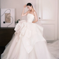 Strapless Satin Tulle Ball Gown Wedding Dress  NV7312